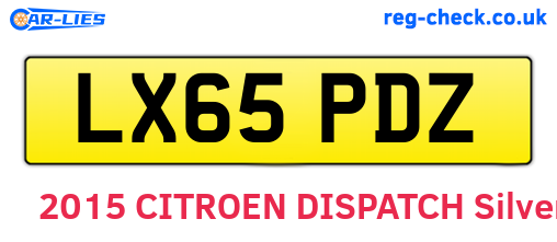 LX65PDZ are the vehicle registration plates.
