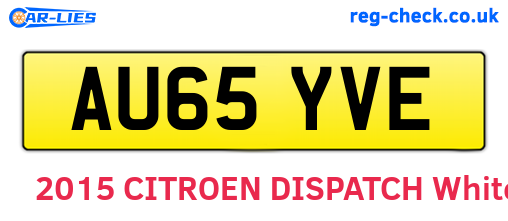 AU65YVE are the vehicle registration plates.