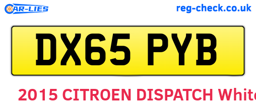 DX65PYB are the vehicle registration plates.