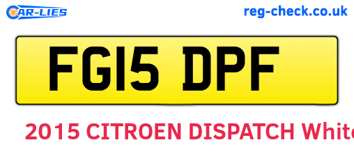 FG15DPF are the vehicle registration plates.