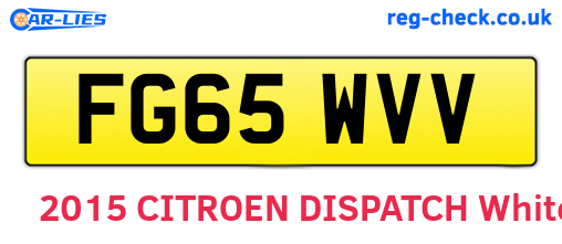 FG65WVV are the vehicle registration plates.