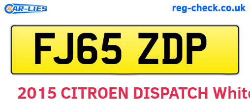 FJ65ZDP are the vehicle registration plates.