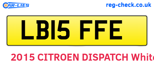 LB15FFE are the vehicle registration plates.