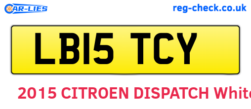 LB15TCY are the vehicle registration plates.