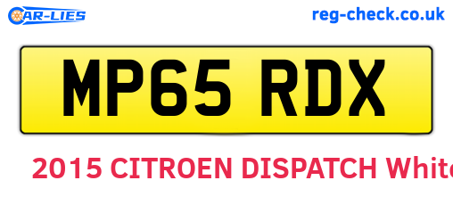 MP65RDX are the vehicle registration plates.