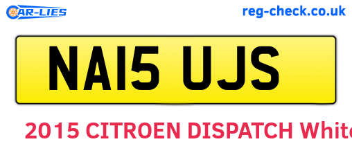 NA15UJS are the vehicle registration plates.