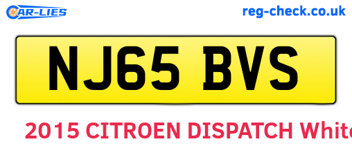 NJ65BVS are the vehicle registration plates.