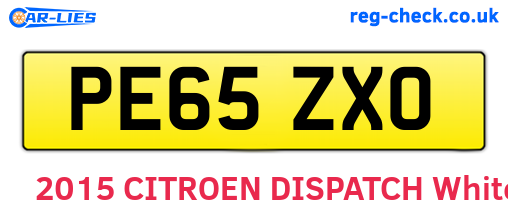 PE65ZXO are the vehicle registration plates.