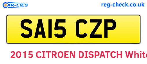 SA15CZP are the vehicle registration plates.