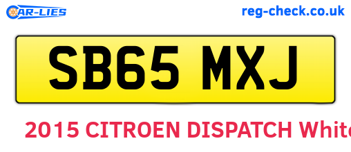 SB65MXJ are the vehicle registration plates.