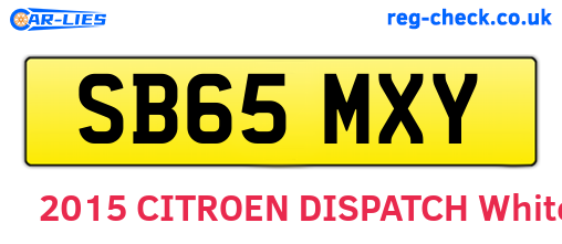 SB65MXY are the vehicle registration plates.