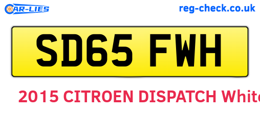 SD65FWH are the vehicle registration plates.