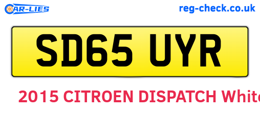 SD65UYR are the vehicle registration plates.