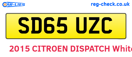 SD65UZC are the vehicle registration plates.