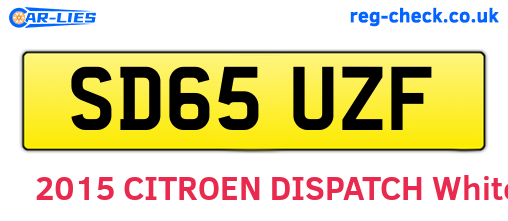 SD65UZF are the vehicle registration plates.