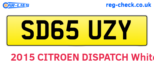 SD65UZY are the vehicle registration plates.