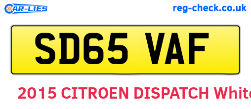 SD65VAF are the vehicle registration plates.