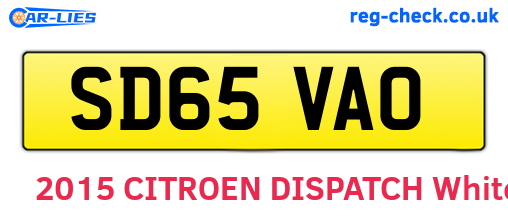 SD65VAO are the vehicle registration plates.