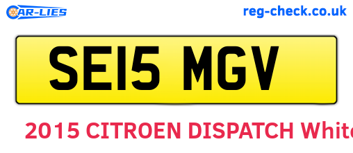 SE15MGV are the vehicle registration plates.