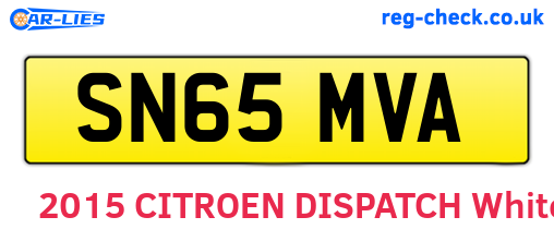 SN65MVA are the vehicle registration plates.