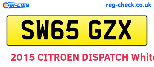 SW65GZX are the vehicle registration plates.