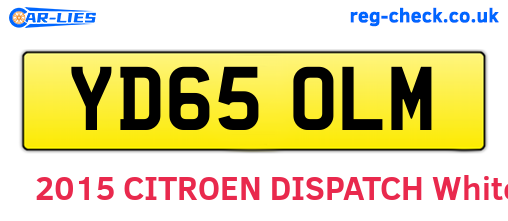 YD65OLM are the vehicle registration plates.