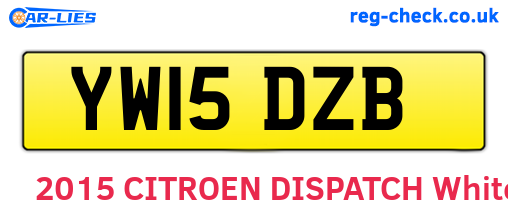 YW15DZB are the vehicle registration plates.