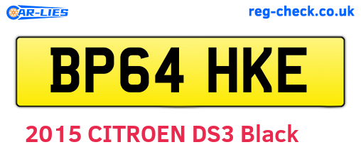 BP64HKE are the vehicle registration plates.