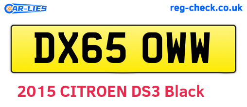 DX65OWW are the vehicle registration plates.