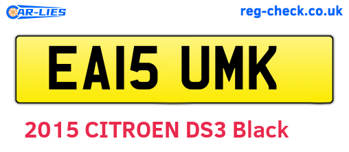 EA15UMK are the vehicle registration plates.