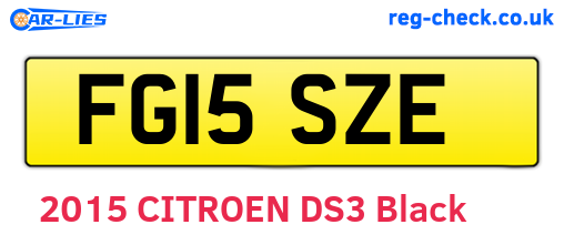 FG15SZE are the vehicle registration plates.