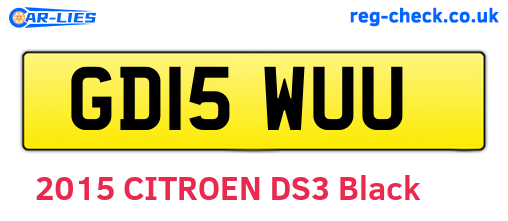 GD15WUU are the vehicle registration plates.