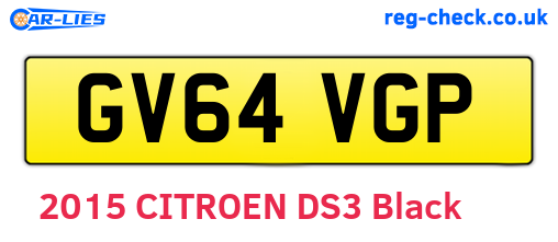 GV64VGP are the vehicle registration plates.