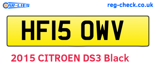 HF15OWV are the vehicle registration plates.