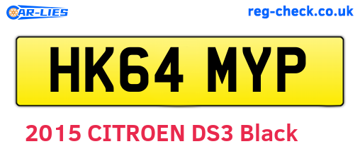 HK64MYP are the vehicle registration plates.