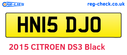 HN15DJO are the vehicle registration plates.