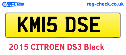 KM15DSE are the vehicle registration plates.