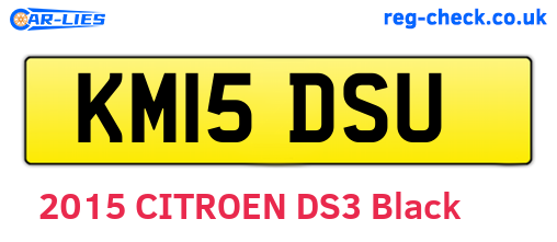 KM15DSU are the vehicle registration plates.