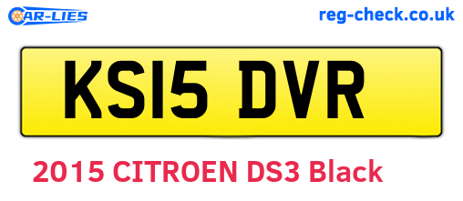 KS15DVR are the vehicle registration plates.