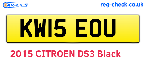KW15EOU are the vehicle registration plates.
