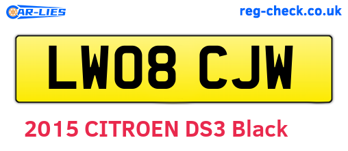 LW08CJW are the vehicle registration plates.