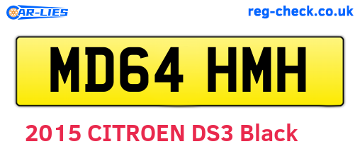 MD64HMH are the vehicle registration plates.