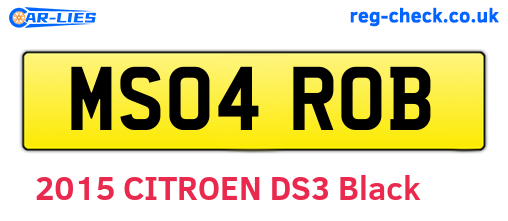 MS04ROB are the vehicle registration plates.