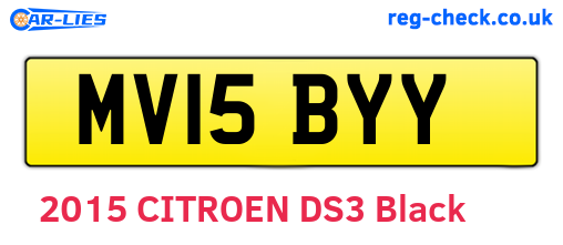 MV15BYY are the vehicle registration plates.