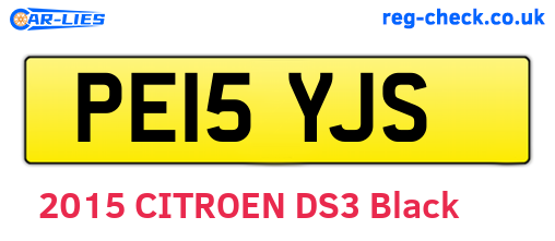 PE15YJS are the vehicle registration plates.