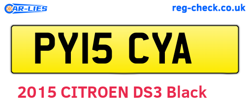 PY15CYA are the vehicle registration plates.