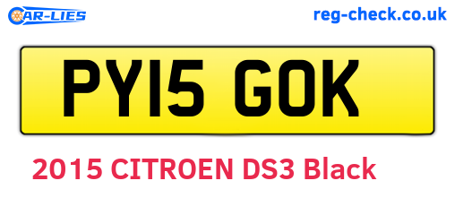PY15GOK are the vehicle registration plates.
