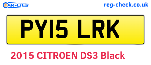 PY15LRK are the vehicle registration plates.