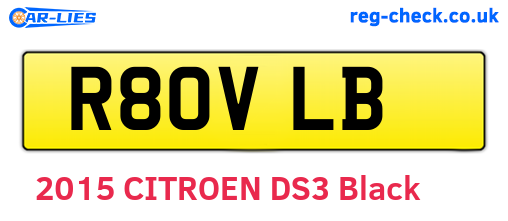 R80VLB are the vehicle registration plates.