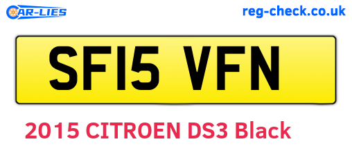 SF15VFN are the vehicle registration plates.